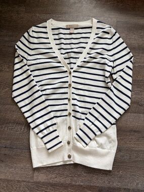 Striped Button Cardigan Sweater